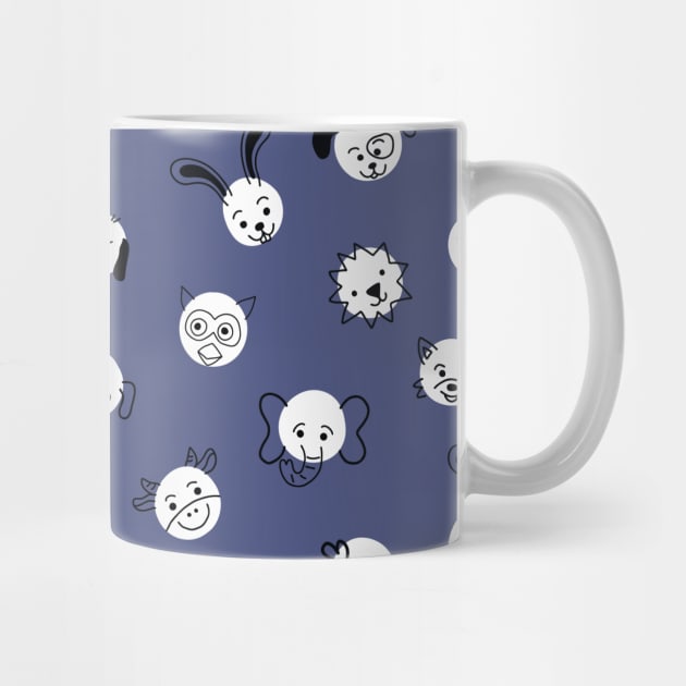 Polka Dot Animals Blue by Sandra Hutter Designs